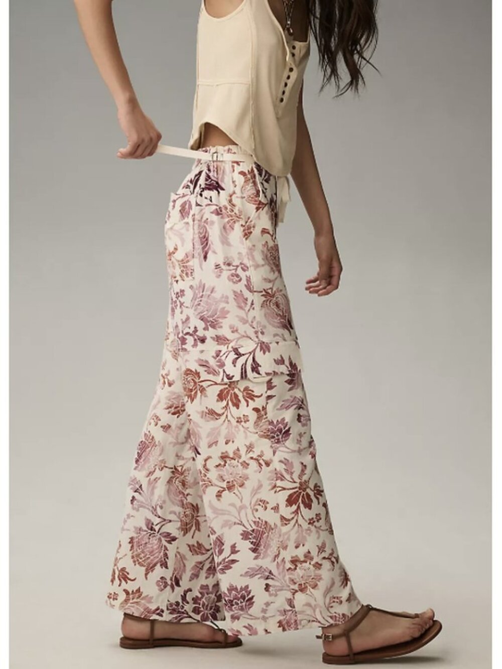 🩷🧡 LIKE NEW 🧡🩷 Pilcro Linen Printed Beach Cargo Pants - XS